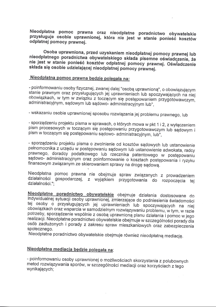 Informacja o nieodpłatnej pomocy prawnej str. 2