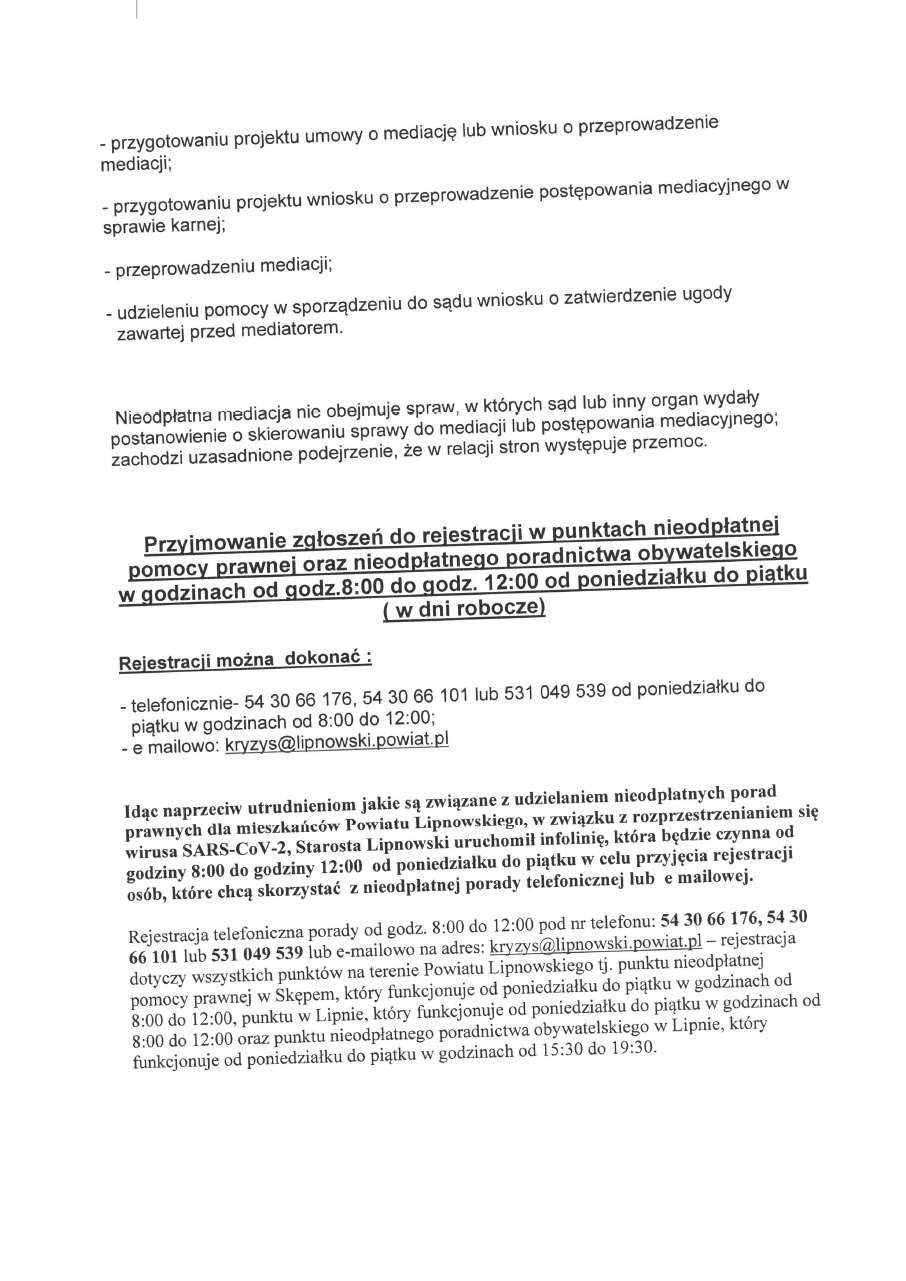 Informacja o nieodpłatnej pomocy prawnej str. 3