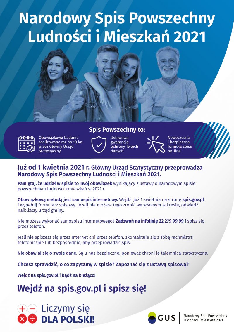 Ulotka informacyjna spisu powszechnego.