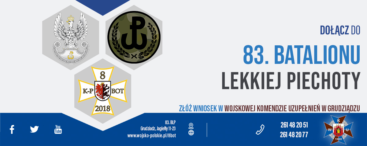 Baner informujący o możliwości dołączenia do 83. Batalionu Lekkiej Piechoty