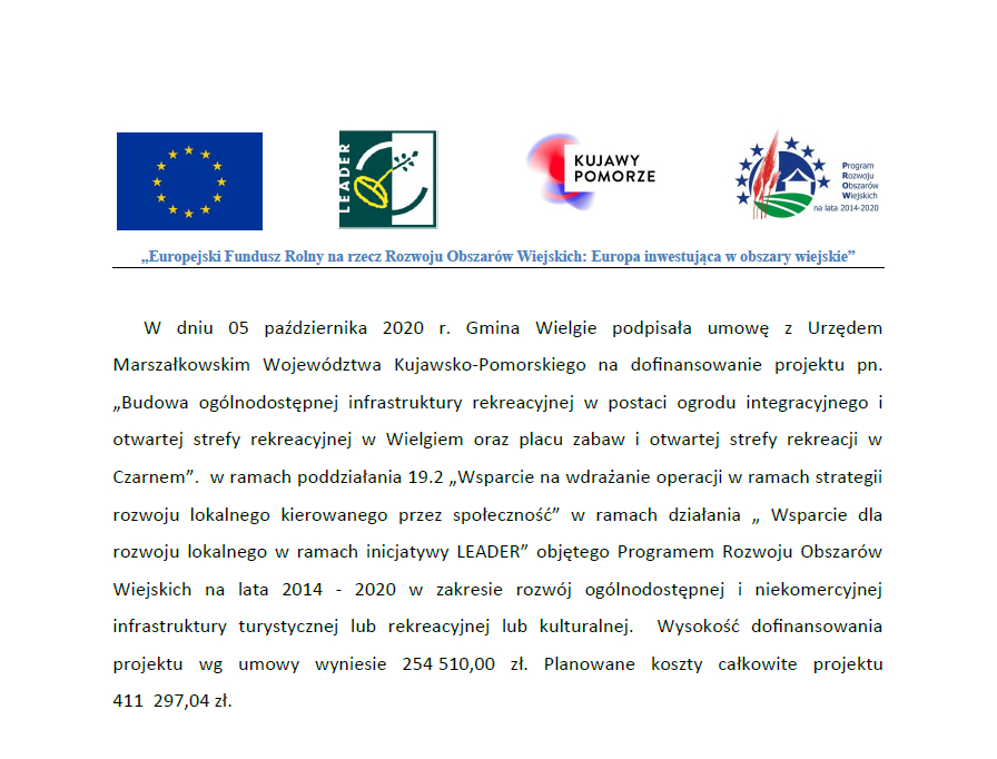Informacja dotycząca podpisania umowy z Urzędem Marszałkowskim