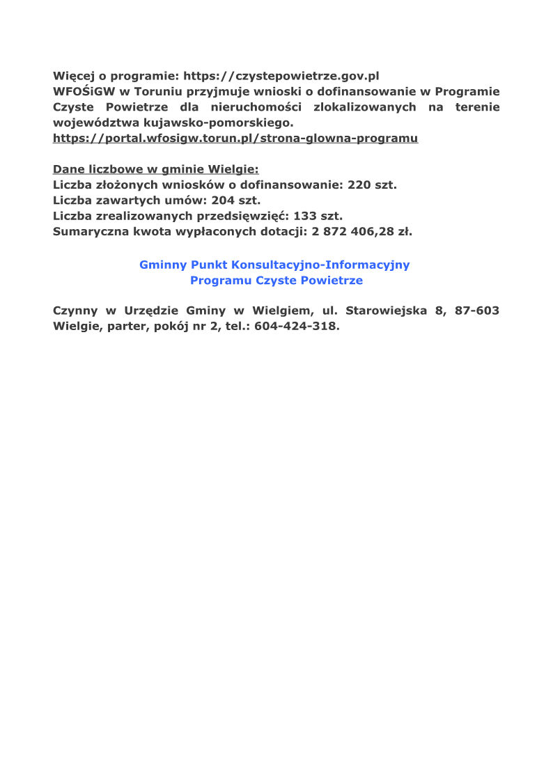 Informacja dotycząca programu "Czyste powietrze" - str. 2