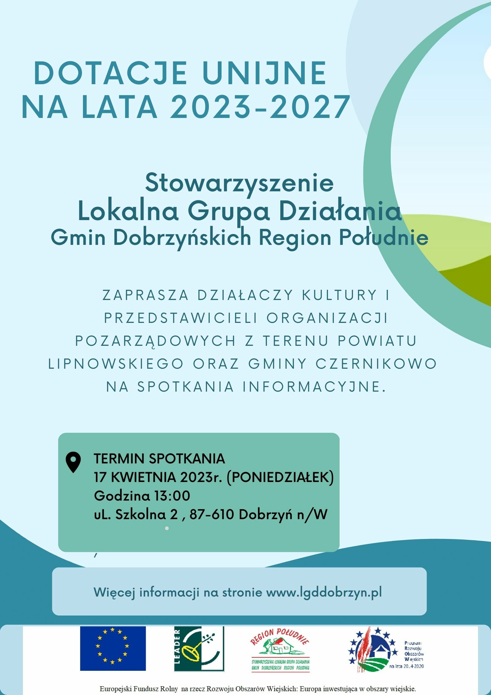 Plakat z informacją o spotkaniu informacyjnym