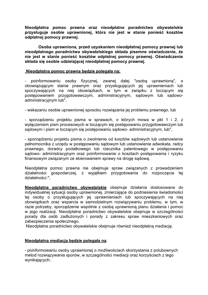 Informacja dotycząca nieodpłatnej pomocy prawnej na terenie Powiatu Lipnowskiego w 2024r - str. 2