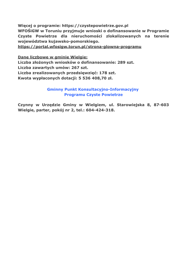Informacja dotycząca programu "Czyste Powietrze" - str. 2