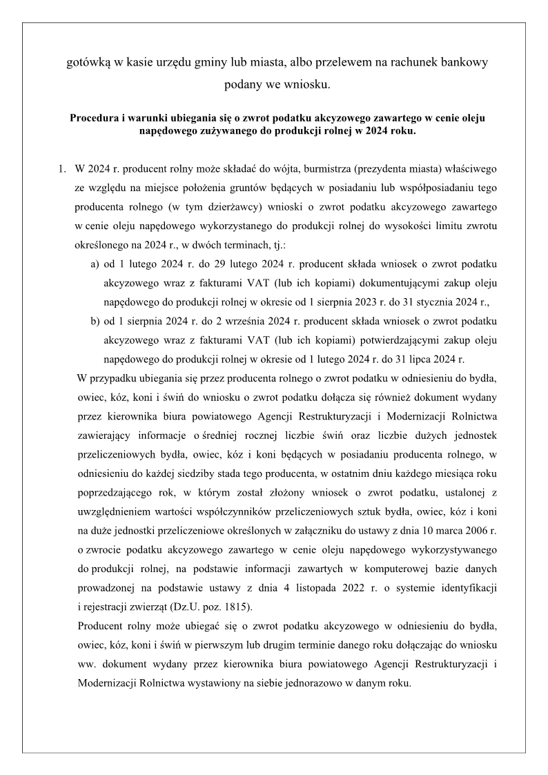 Informacja dotycząca zwrotu podatku akcyzowego - str. 2