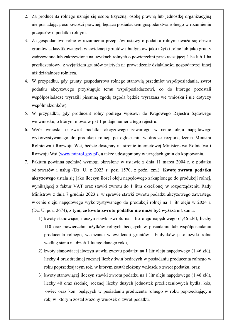 Informacja dotycząca zwrotu podatku akcyzowego - str. 3