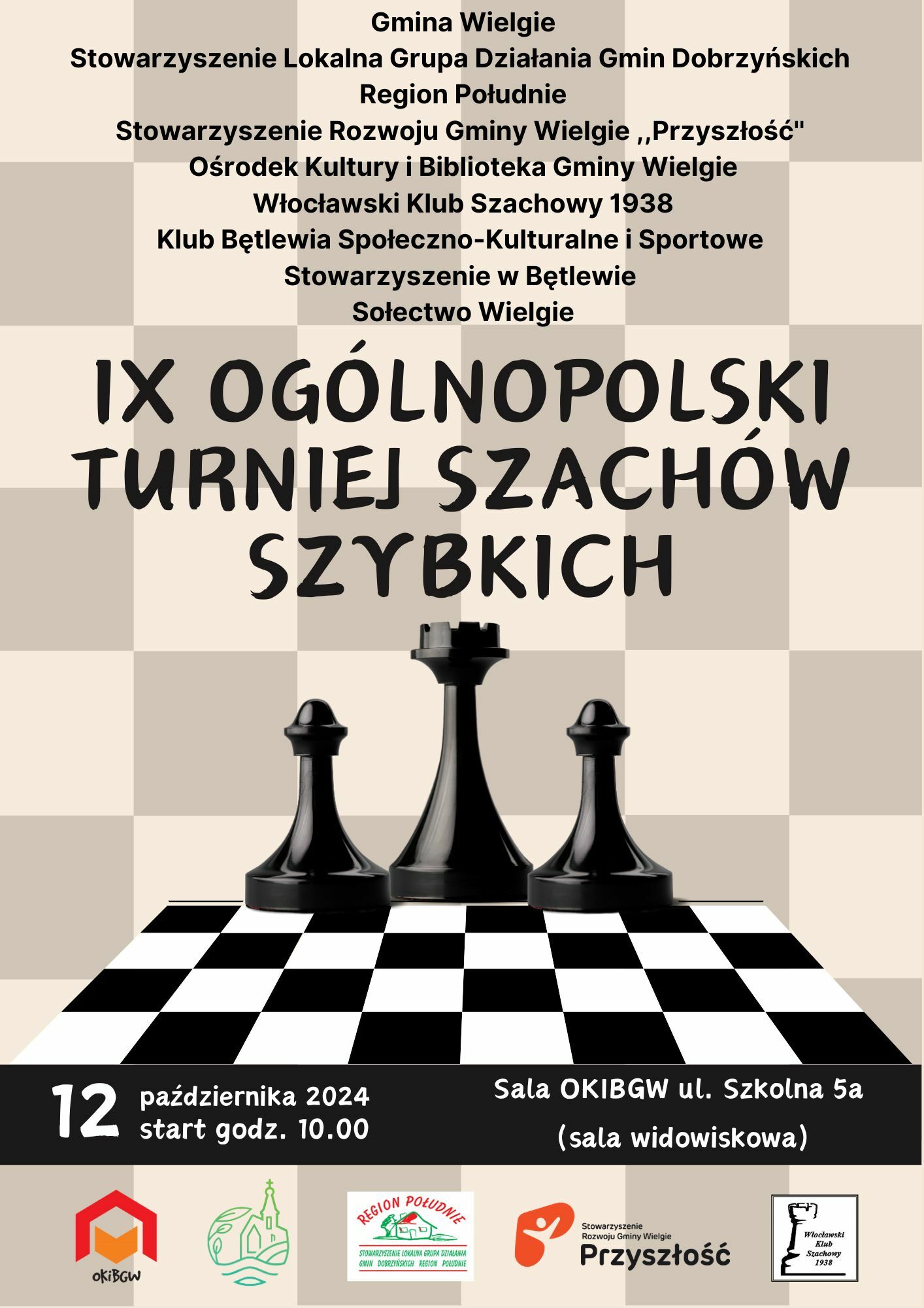Plakat z informacją o turnieju szachowym