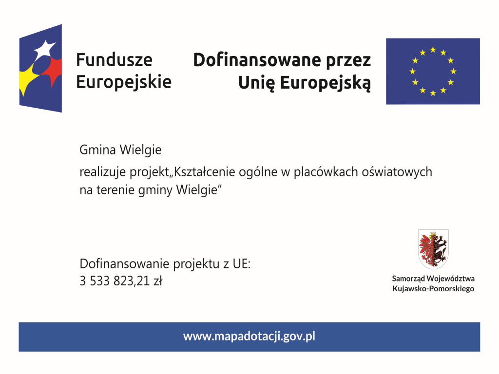 W lewym górnym rogu logo Funduszy Europejskich poniżej informacja o projekcie