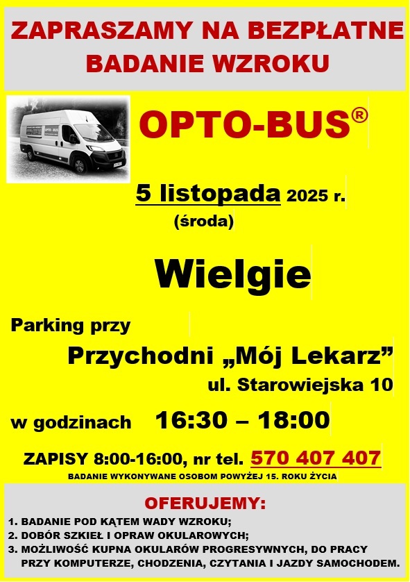 Zaproszenie na bezpłatne badanie wzroku